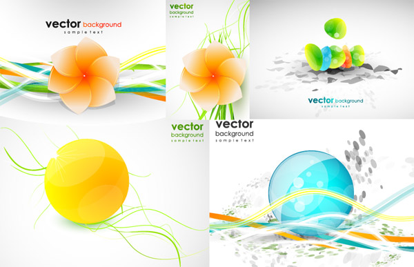 Dynamic line shape of flowers Vector material