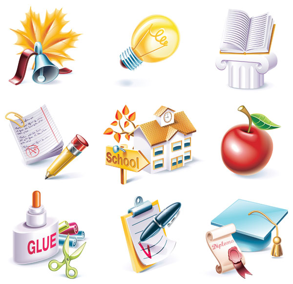 School theme icon vector material