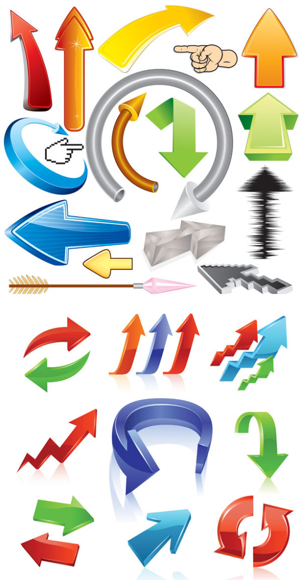 Three-dimensional arrow Vector