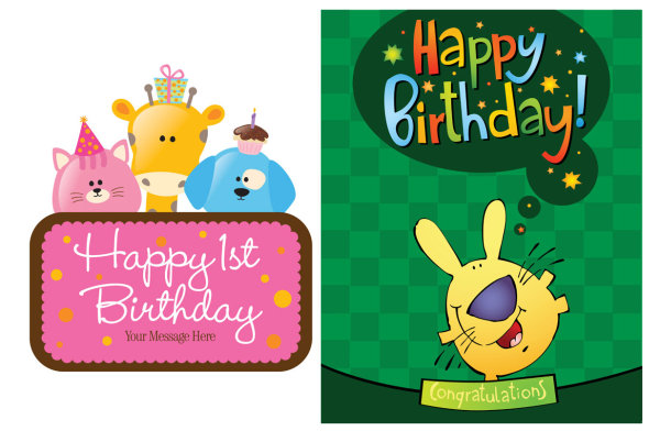 Birthday card vector of material

