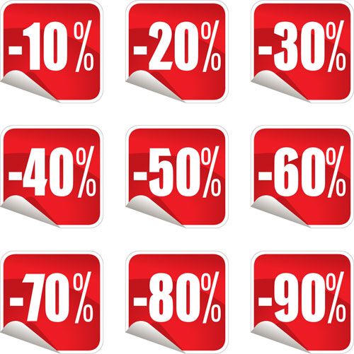 Sale stickers icon vector