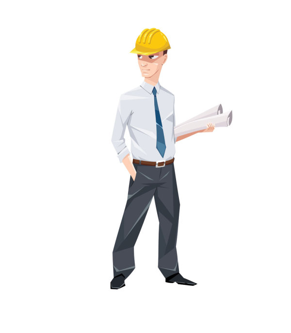Workers with the silhouette image 02-- vector material