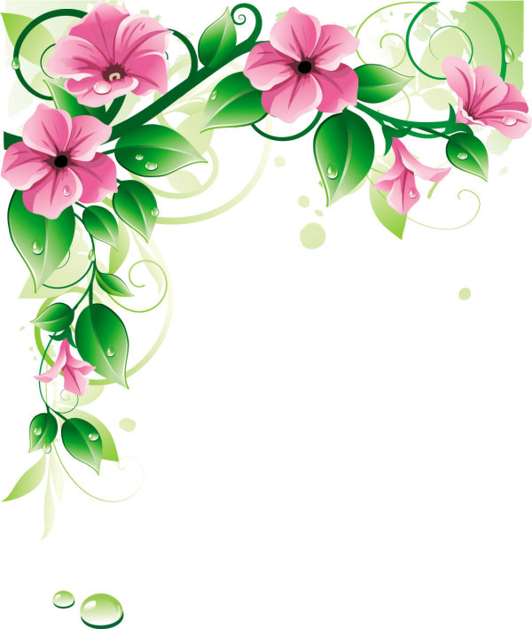 Beautiful flowers 03-- vector material