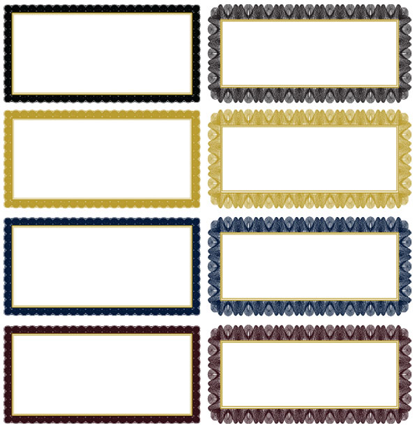 Certificate frame and badge accessories 03 - vector