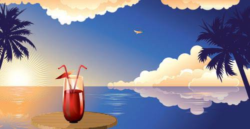 Cartoon drink 05-- vector material