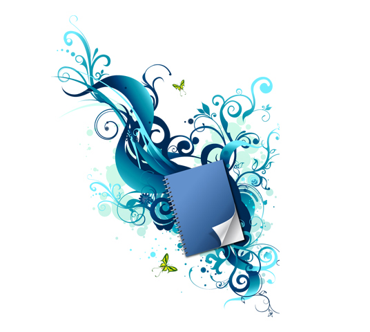 Fashion pattern notepad vector material -1