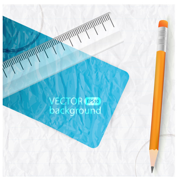 Realistic learning stationery 03 - vector