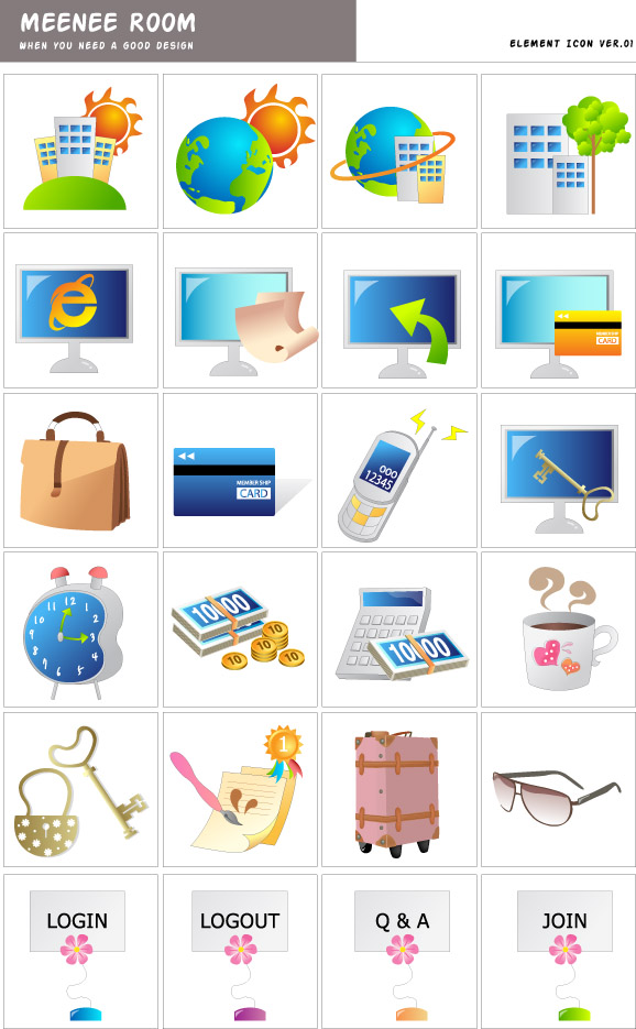 Refined icons - vector