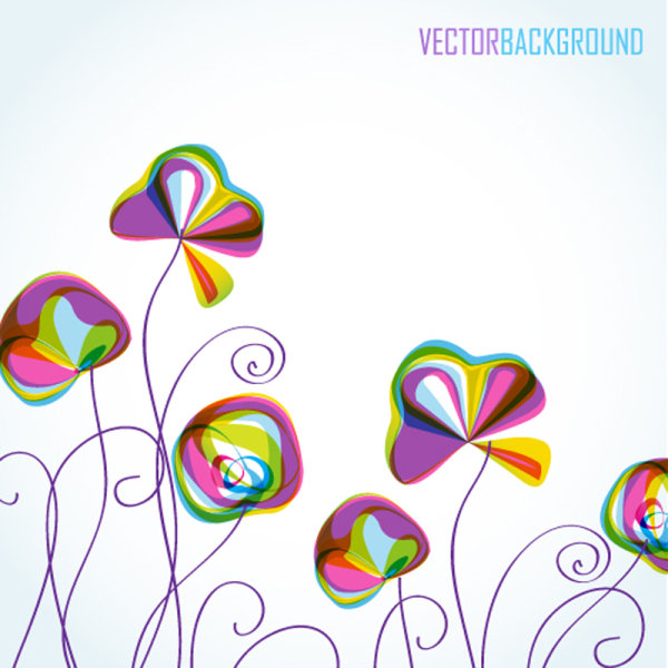 Colorful flower background pattern 04-- vector material