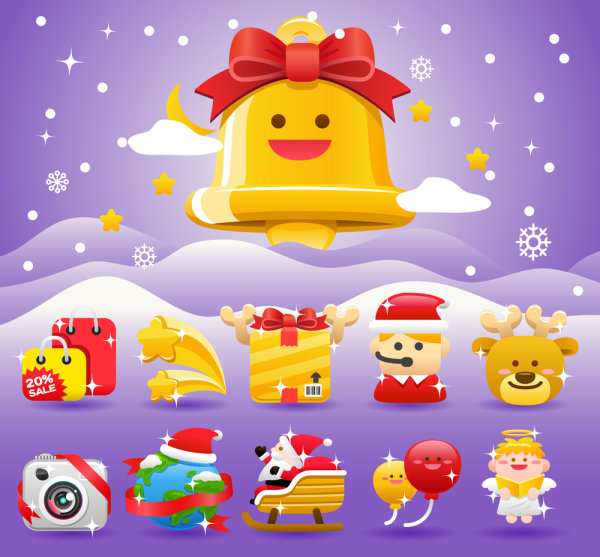 Christmas festival material 04 - vector material