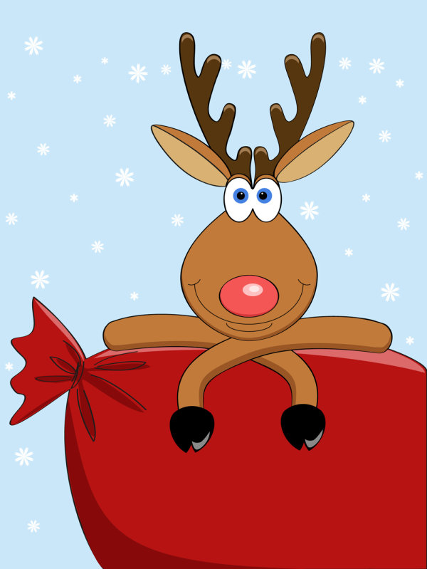Cartoon Christmas elk 03 - vector material