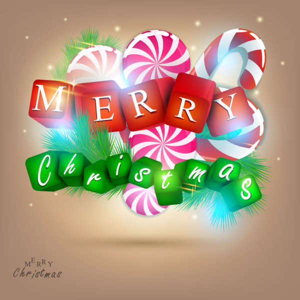 A gorgeous Christmas elements background 01 - vector material