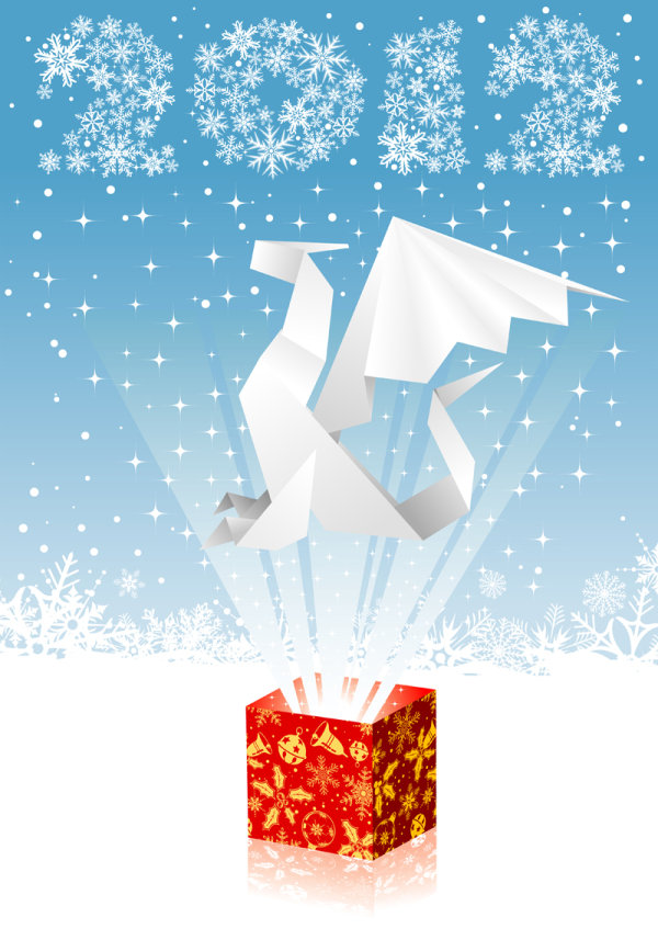 2012 cartoon background 01 - vector material