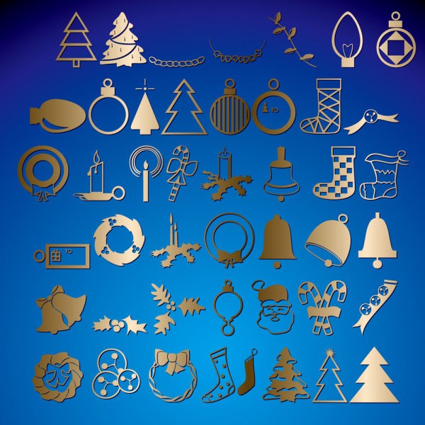 Christmas Monochrome illustrator 03 - vector material