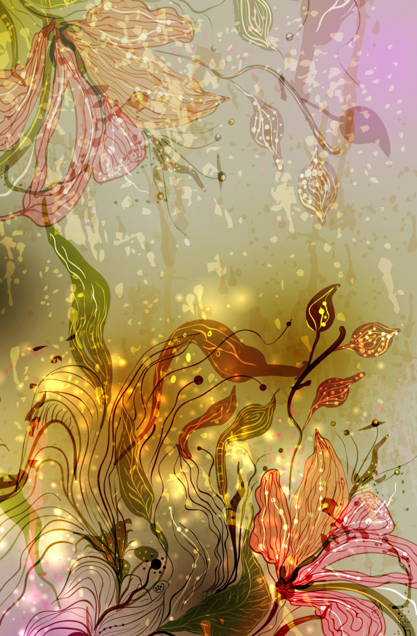 Gorgeous flowers illustrator 04 - vector material