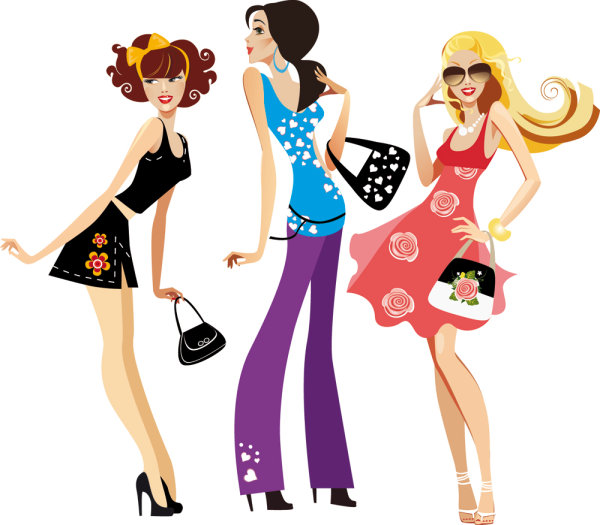 Female fashion illustrator 03 - Vector