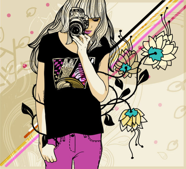 Cartoon Girls 05 - vector material