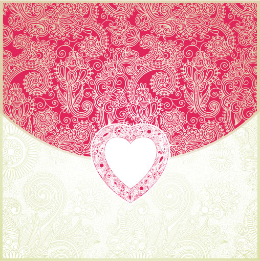 Heart-shaped Valentine's Day Card 04 - vector