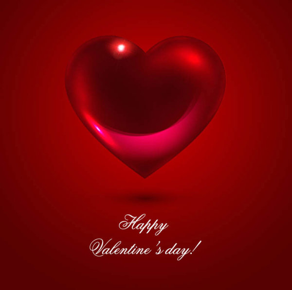 Romantic heart-shaped background 02 - vector material