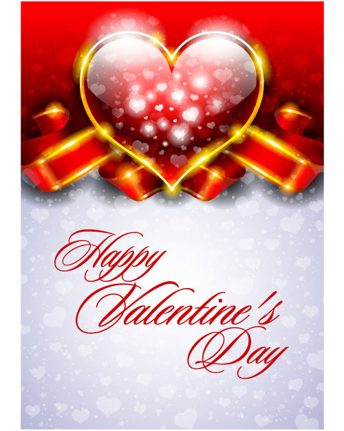 Fancy Valentine background 01 - vector material