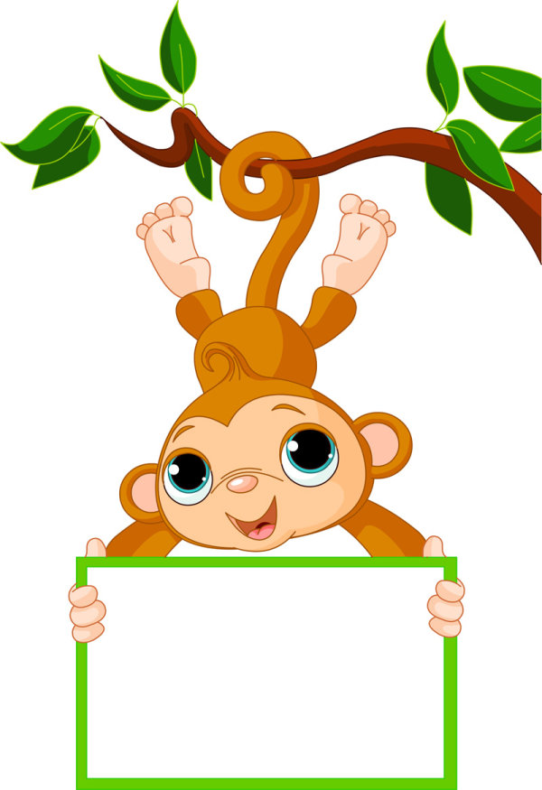 Monkey cartoon image 02 - vector material