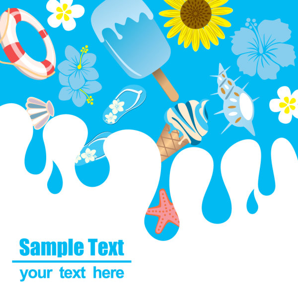 Cartoon Summer Pictures 05 - vector material