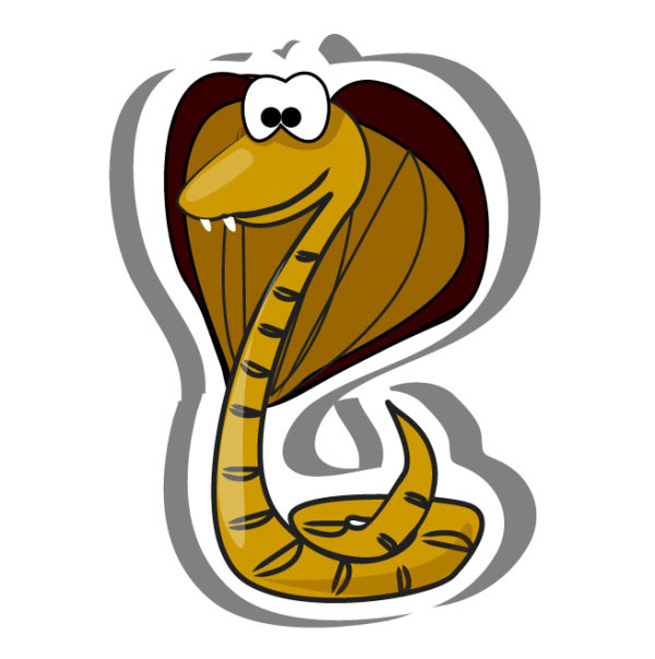Hand-painted cartoon snake vector -01