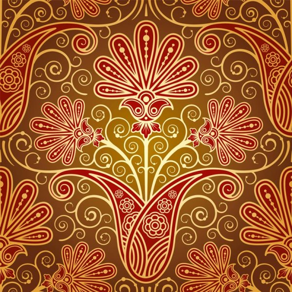 Continental exquisite pattern background 02 - vector material