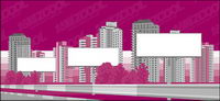 City construction blank billboard material vector