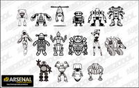 Go Media production trend vector material Set13-robot