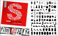 1000 album various silhouette vector material-8