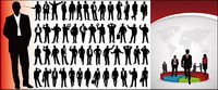 Business People silhouette Vector tortillas and statistical material