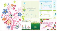 Variety of lovely material vector style flower patterns