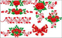Beautiful rose lace Vector material