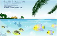 Tropical fish theme vector material