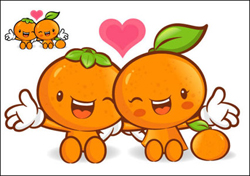 Super love cartoon fruit vector material 1