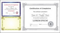 European certificate template vector