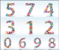 Numbers of digital vector material