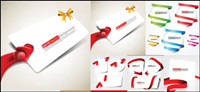 Ribbons and cards vector material