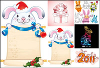 Cute cartoon rabbit - Vector