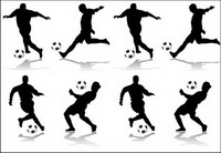 4 football action figures silhouette Vector