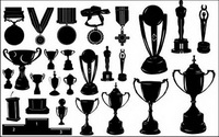 Medals and trophies Silhouette Vector