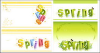 spring three-dimensional character alphabet pattern vector