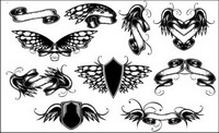 Wings, ribbons, butterfly vector material
