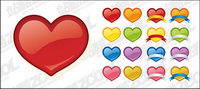 web2.0 style heart-shaped icon vector material