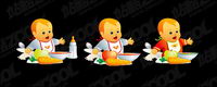 Dining babies vector material