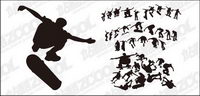 Skateboarding figure silhouettes