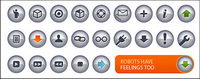N-chrome crystal texture of small icon (button) vector material