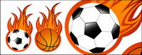 Football and basketball flame