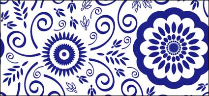 Blue and white pattern vector material